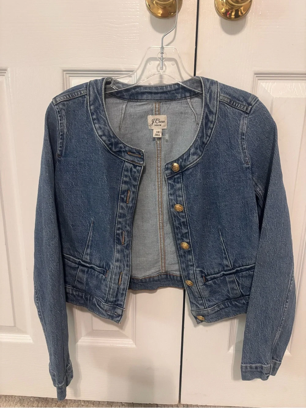 JCrew cropped women’s denim jacket size 00